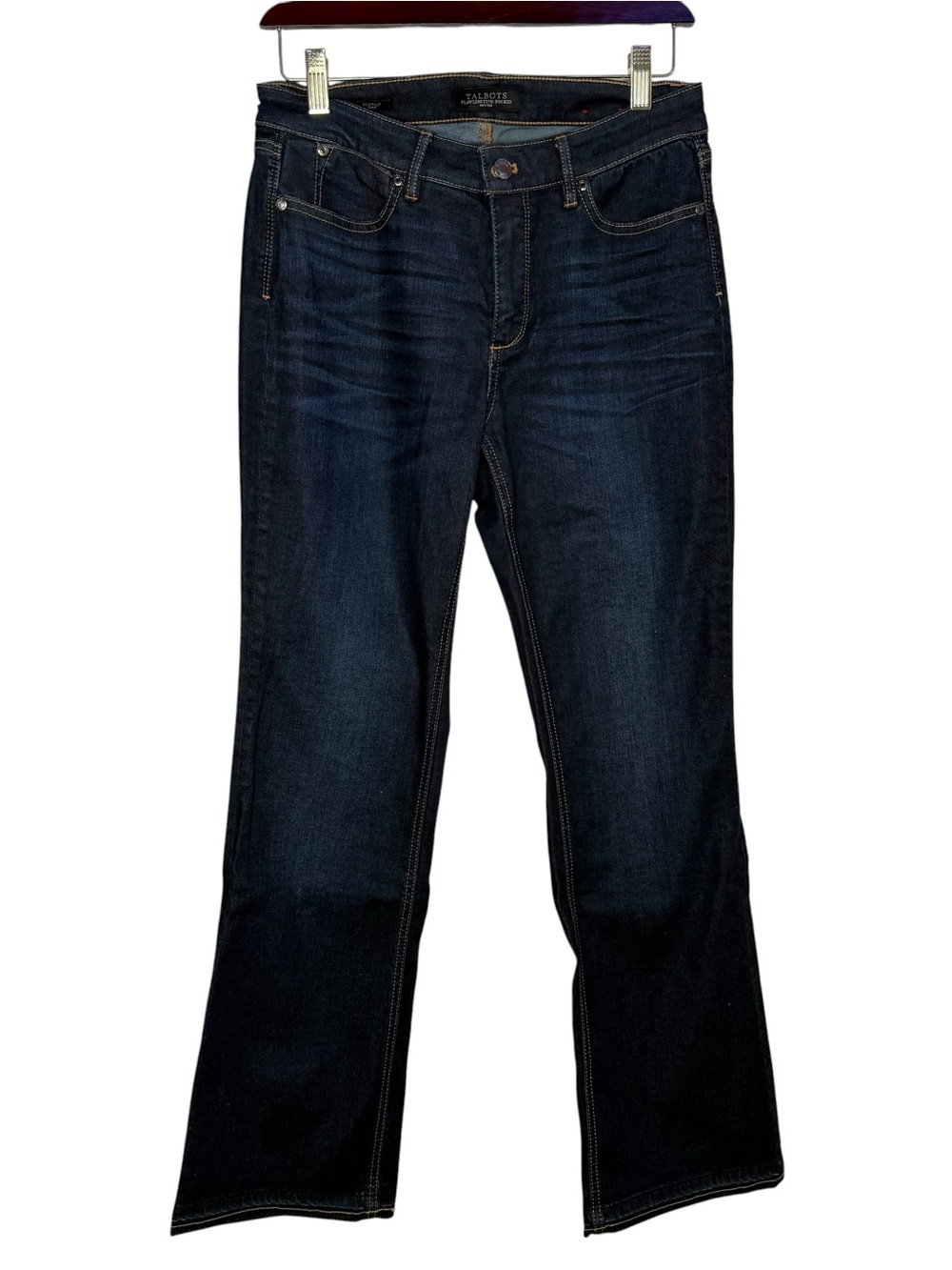 Talbots Petite Bootcut Jeans 6P Dark Wash Curvy Stretch Mid Rise Classic